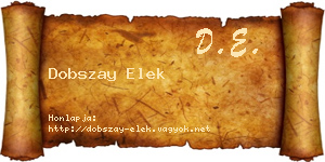 Dobszay Elek névjegykártya