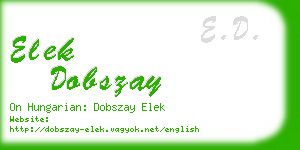 elek dobszay business card